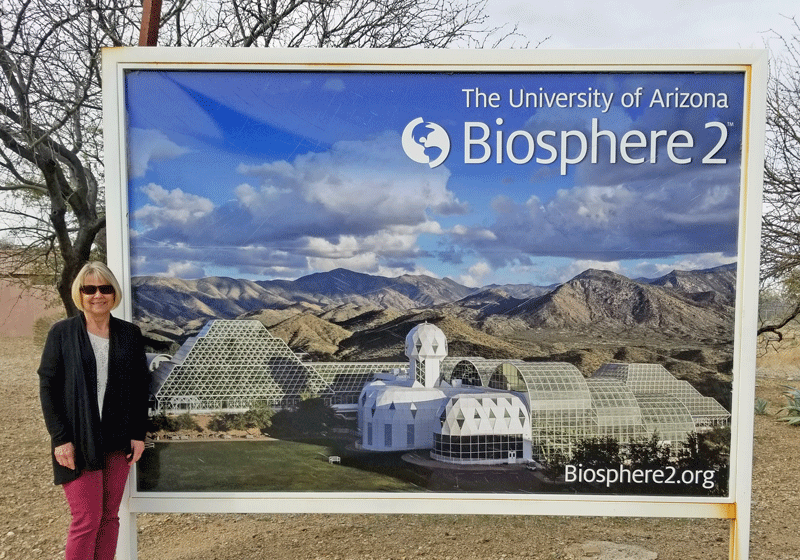 Carol at Biosphere 2 in Tucson